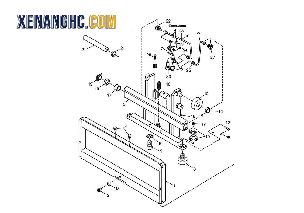 Cấu tạo bộ công tác dịch giá cho xe nâng