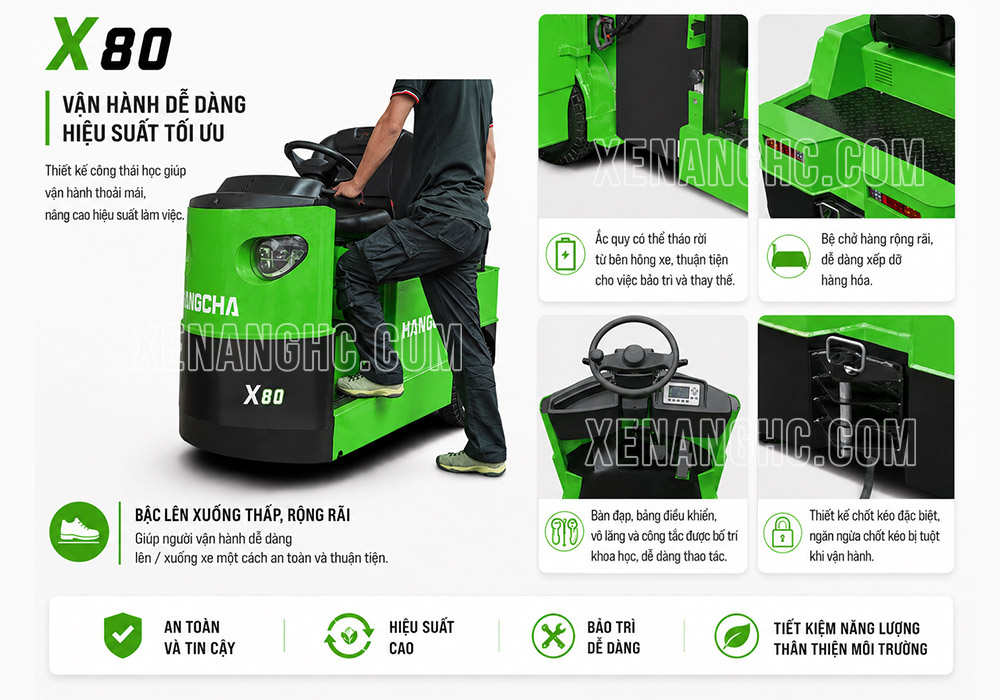 Ưu điểm nổi bật của xe kéo điện 8 tấn Hangcha