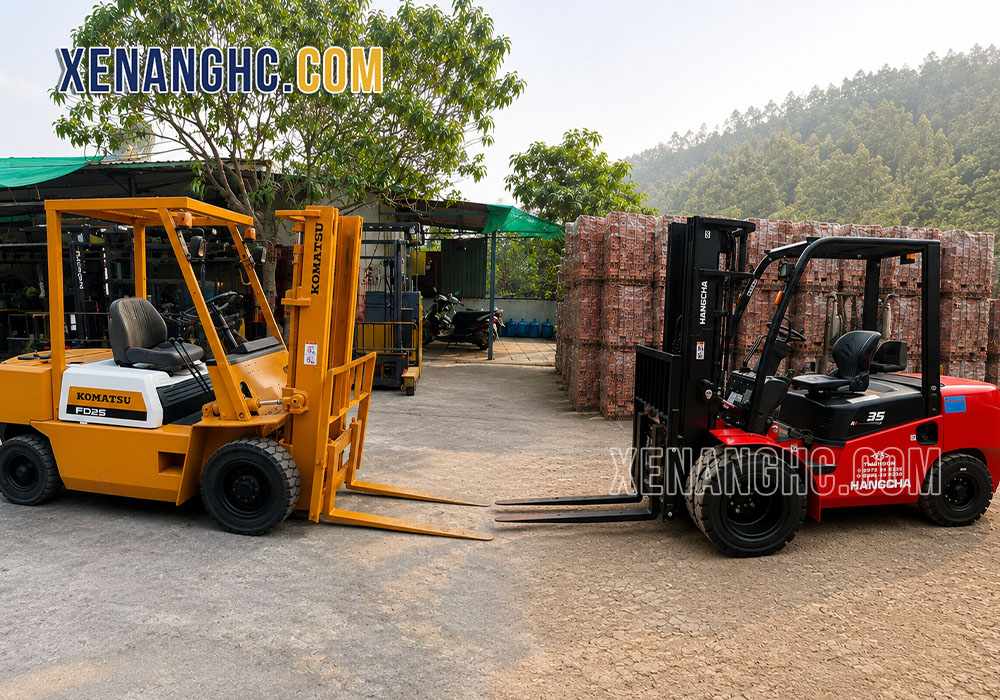 So sánh chi phí xe nâng cũ và xe nâng dầu giá tốt Hangcha