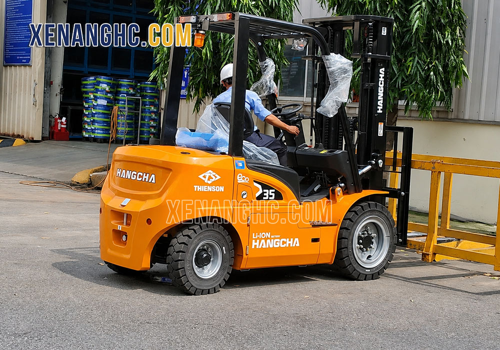 Xe nâng điện 3.5 tấn dòng XE lithium ion Hangcha thay thế hoàn toàn xe nâng dầu