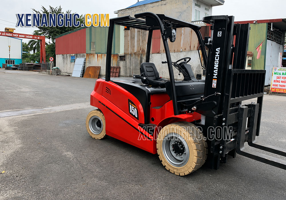 Xe nâng điện 5 tấn A series Hangcha lốp màu trắng