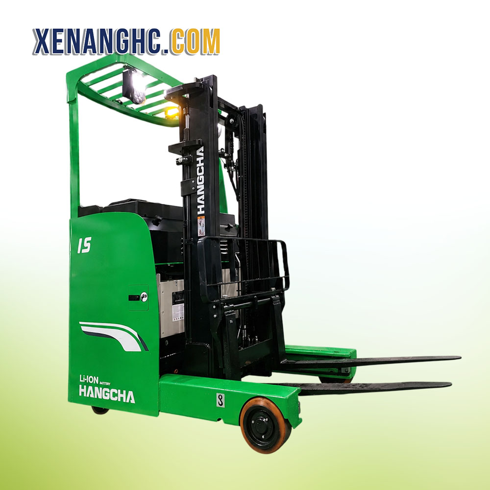 Xe nâng điện reach truck đứng lái 1.5 tấn Hangcha Xe nâng điện reach truck đứng lái 1.5 tấn Hangcha